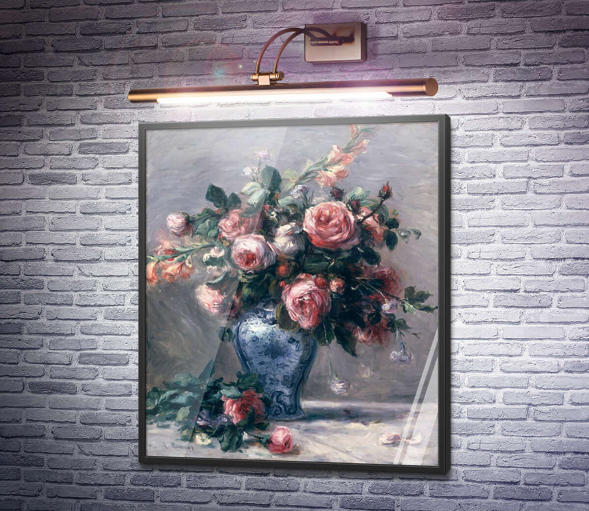 Постер Ваза з трояндами П'єр Огюст Ренуар