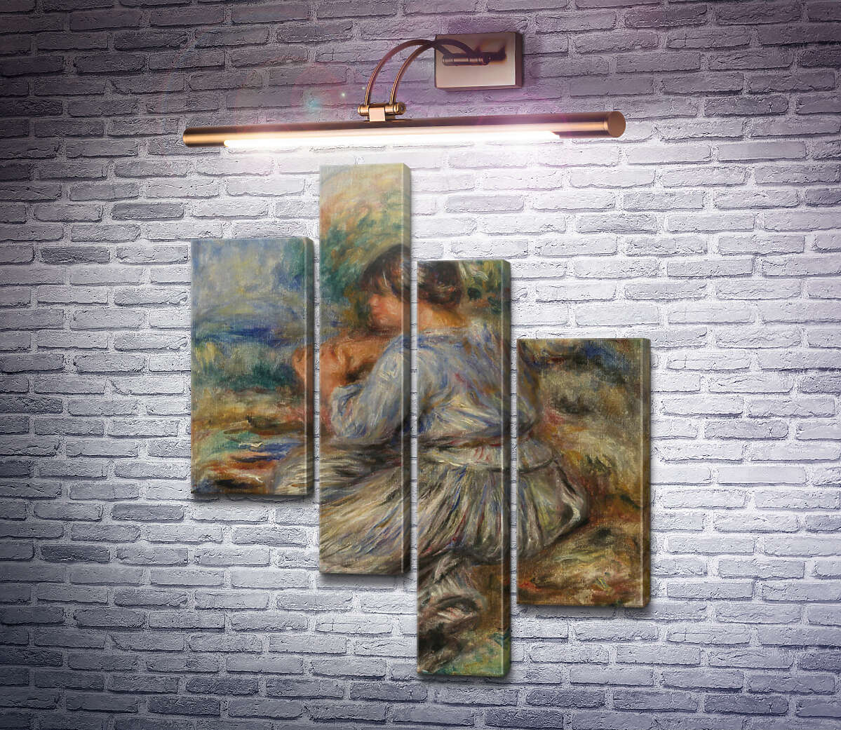 Модульна картина Дівчина, що сидить на тлі пейзажу (Модуль №21) П'єр Огюст Ренуар