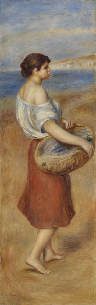 репродукція картина-постер  Дівчина з кошиком риби П'єр Огюст Ренуар