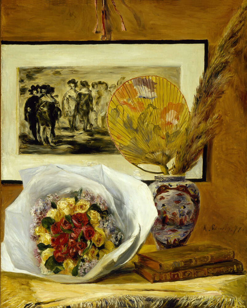 репродукція картина-постер  Натюрморт з букетом квітів П'єр Огюст Ренуар
