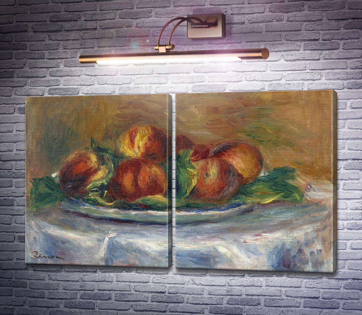 Модульна картина Персики на тарілці П'єр Огюст Ренуар