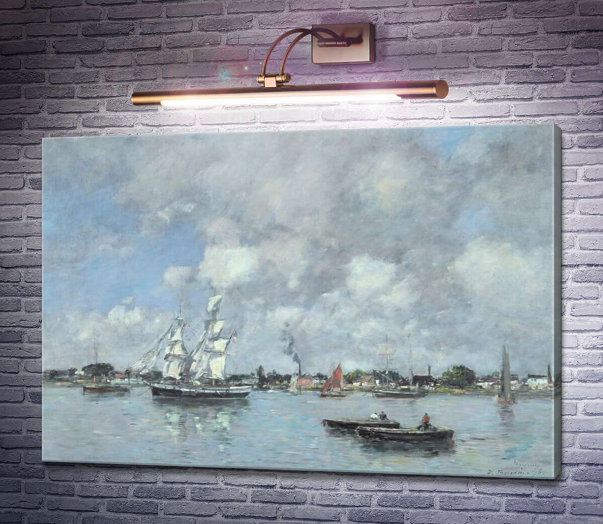 Картина Човни і вітрильники на Гаронна Ежен Буден
