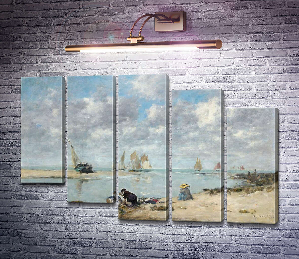 Модульна картина Прачки на березі річки поблизу Трувіля (Модуль №28) Ежен Буден