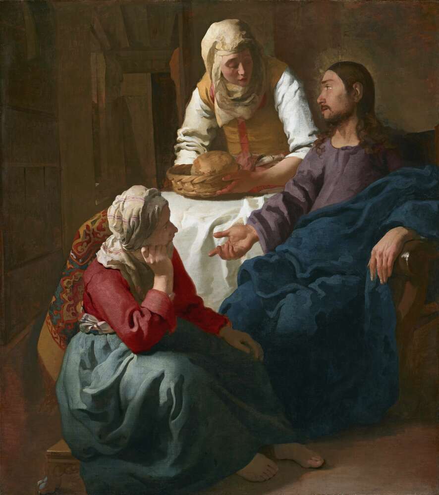 репродукция картина-постер  Христос в доме Марфы и Марии Ян Вермеер