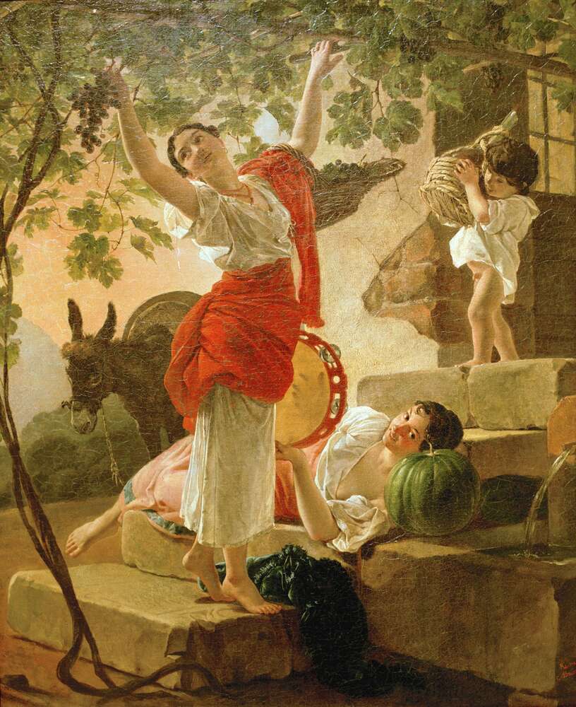 репродукція картина-постер  Дівчина, що збирає виноград в околицях Неаполя Карл Брюллов