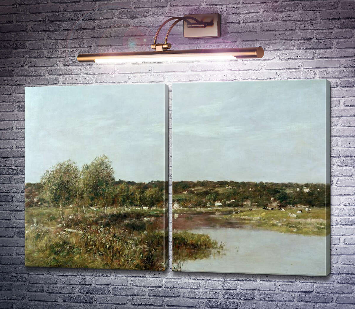 Модульна картина Річковий пейзаж в околицях Довіля Ежен Буден