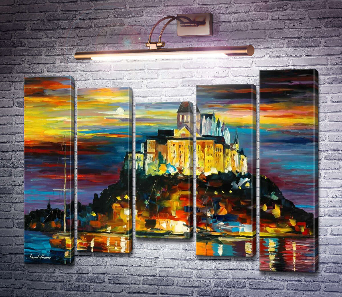 Модульна картина Замок над гаванню (Модуль №27) Леонід Афремов