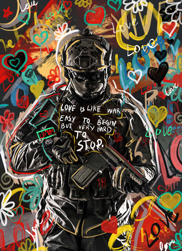 репродукция картина-постер Занимайтесь любовью, а не войной Крис Беллини