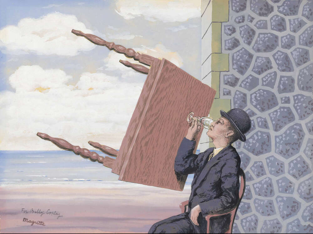 репродукция картина-постер  Мужчина за столом Рене Магритт