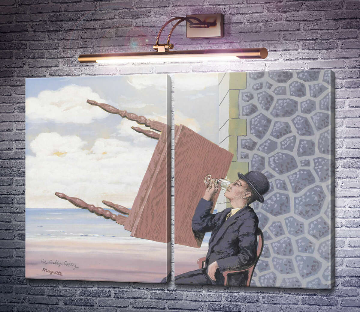 Модульная картина Мужчина за столом Рене Магритт