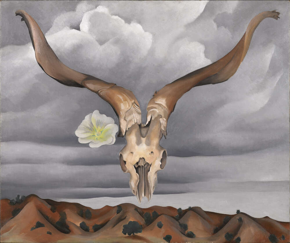 репродукція картина-постер  Голова барана та біла мальва, Нью-Мексико Джорджія О'Кіфф