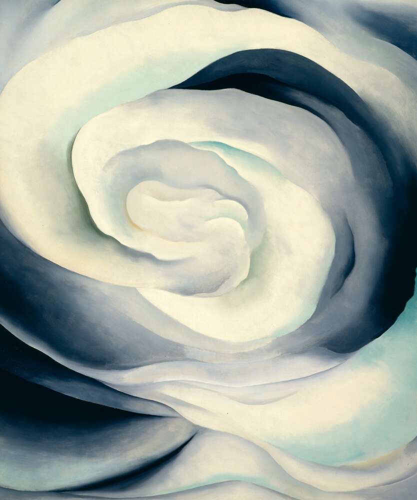 репродукция картина-постер  Абстракция в белом и розовом Джорджия О'Кифф