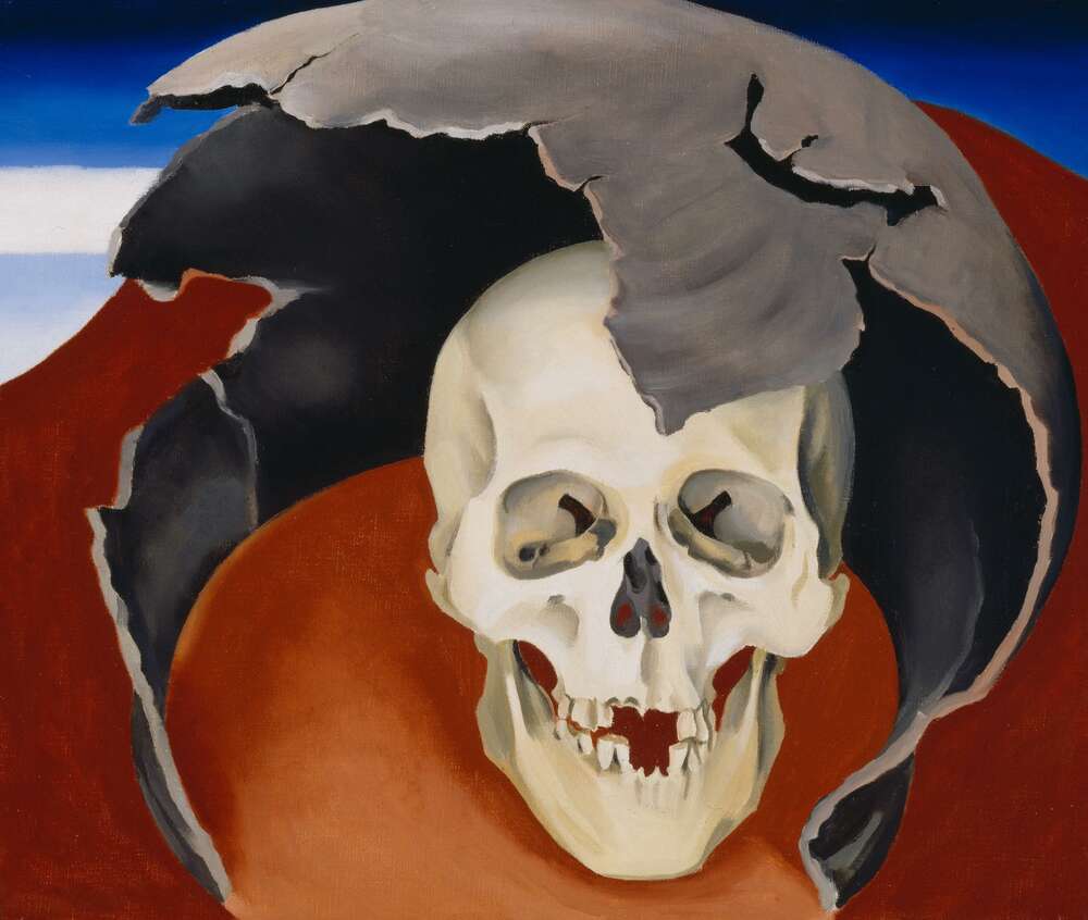 репродукция картина-постер  Череп в разбитом кувшине Джорджия О'Кифф