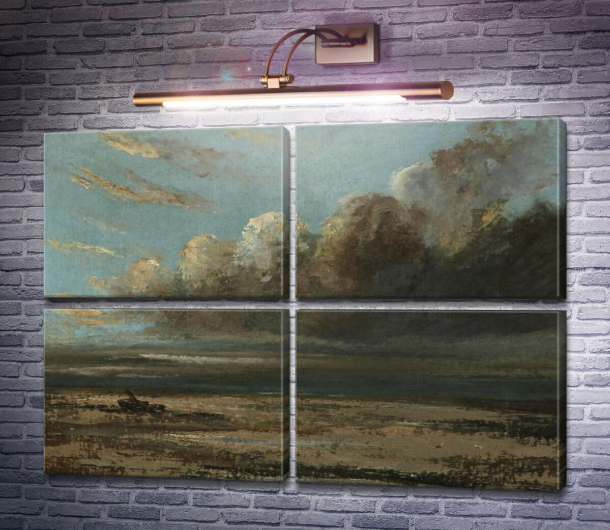 Модульная картина Морской пейзаж (Модуль №25) Гюстав Курбе Модульная картина Морской пейзаж (Модуль №25) Гюстав Курбе