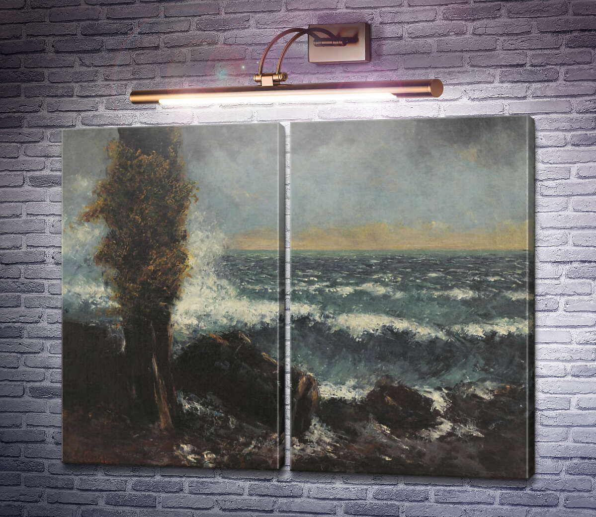 Модульна картина Тополя на березі моря Гюстав Курбе