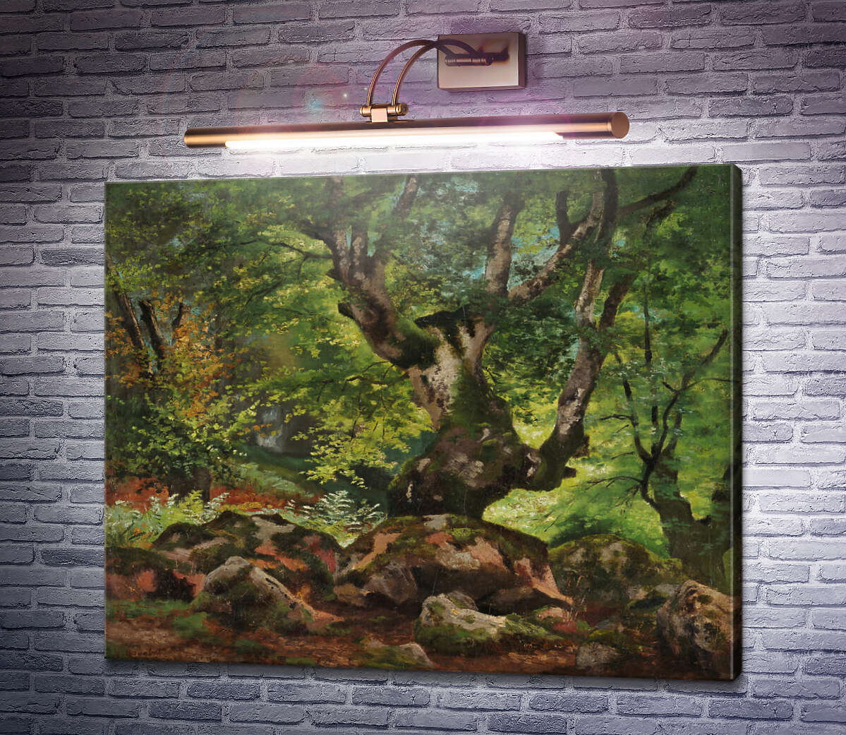 Картина У лісовій гущавині Гюстав Курбе