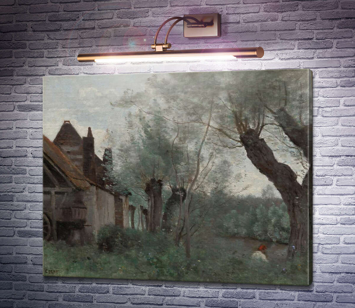 Картина Ферма в Сен-Катрін-лез-Аррас та верби Жан-Батіст Каміль Коро