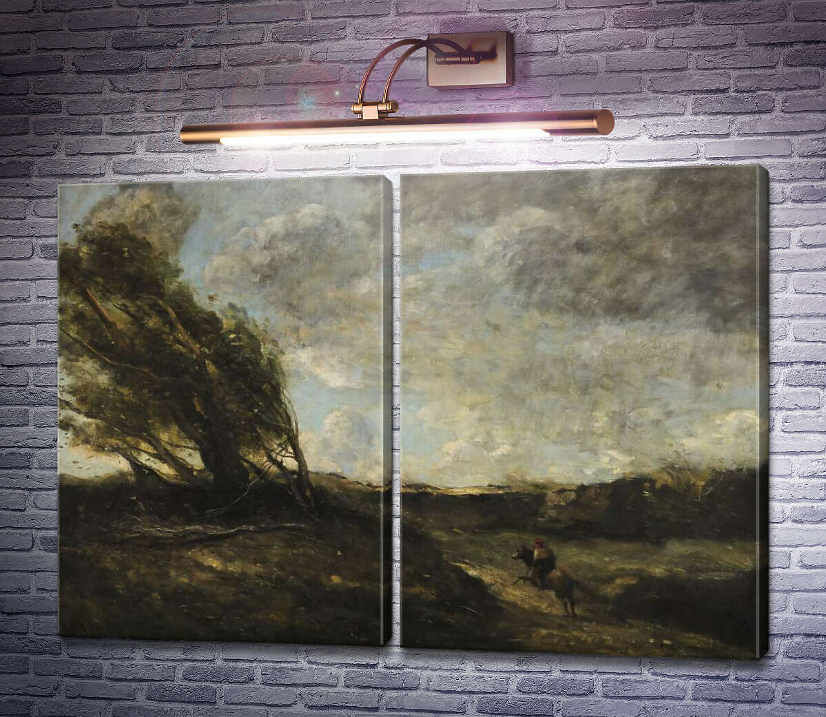 Модульна картина Порив вітру Жан-Батіст Каміль Коро
