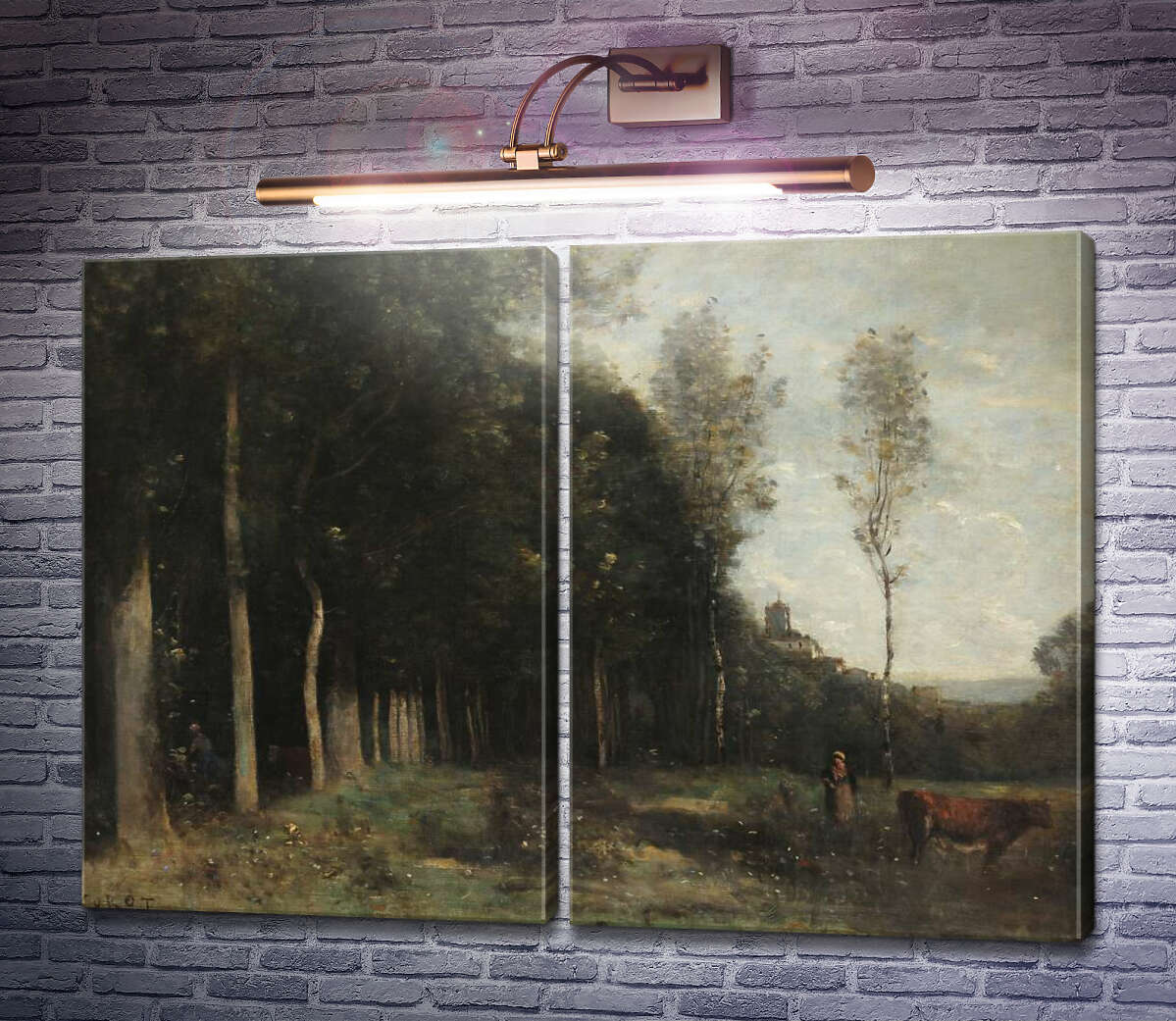 Модульна картина Лісовий краєвид Жан-Батіст Каміль Коро