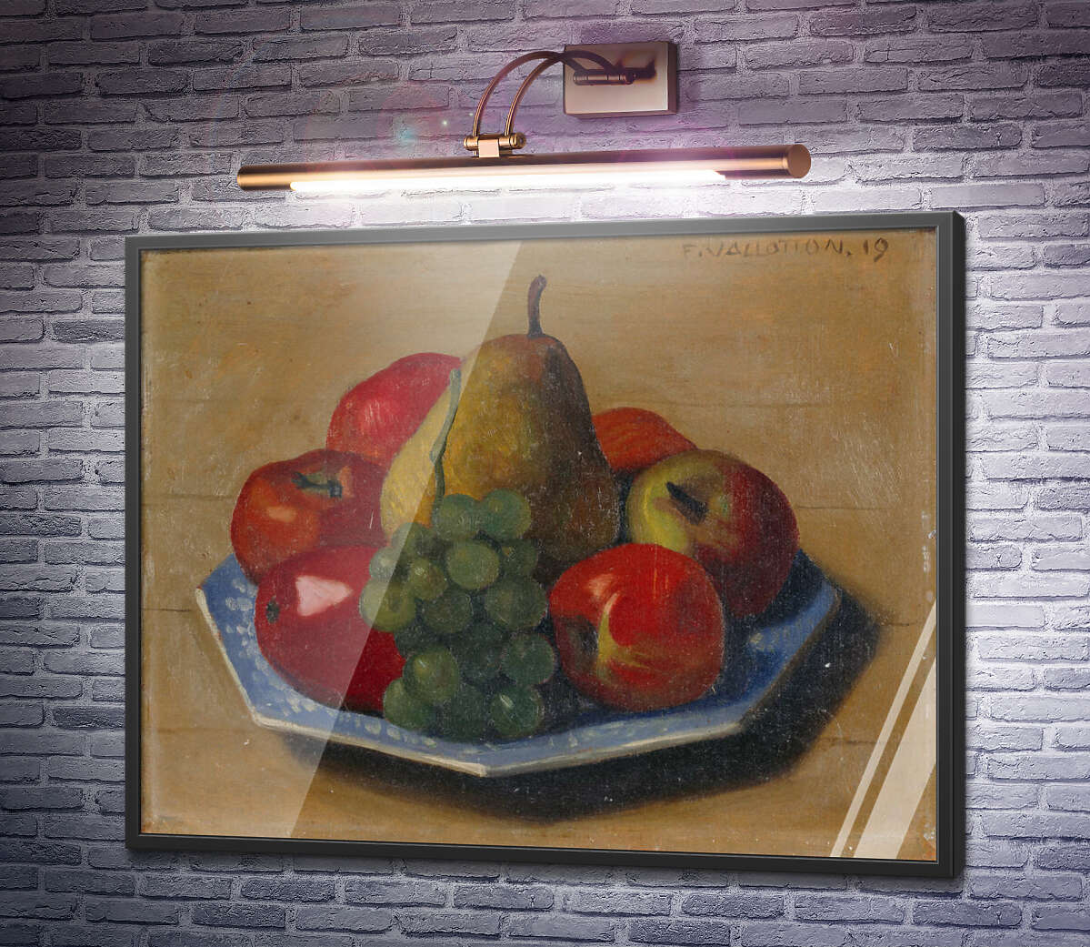 Постер Натюрморт з яблуками, грушами та виноградом Фелікс Валлоттон