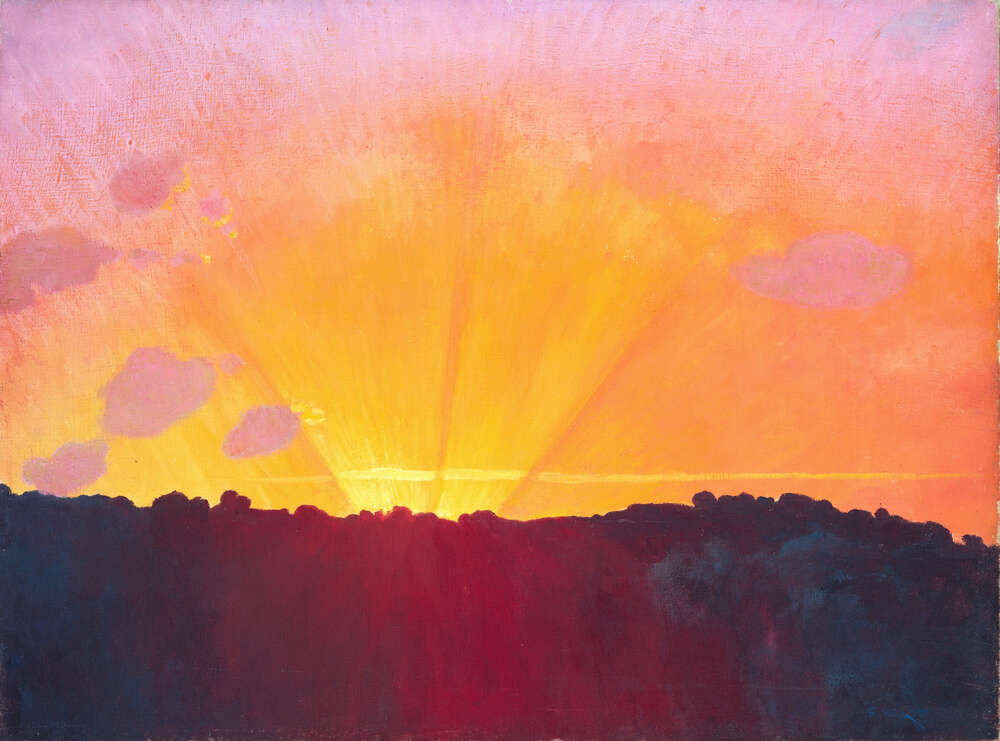 репродукция картина-постер  Закат, оранжевое небо Феликс Валлоттон