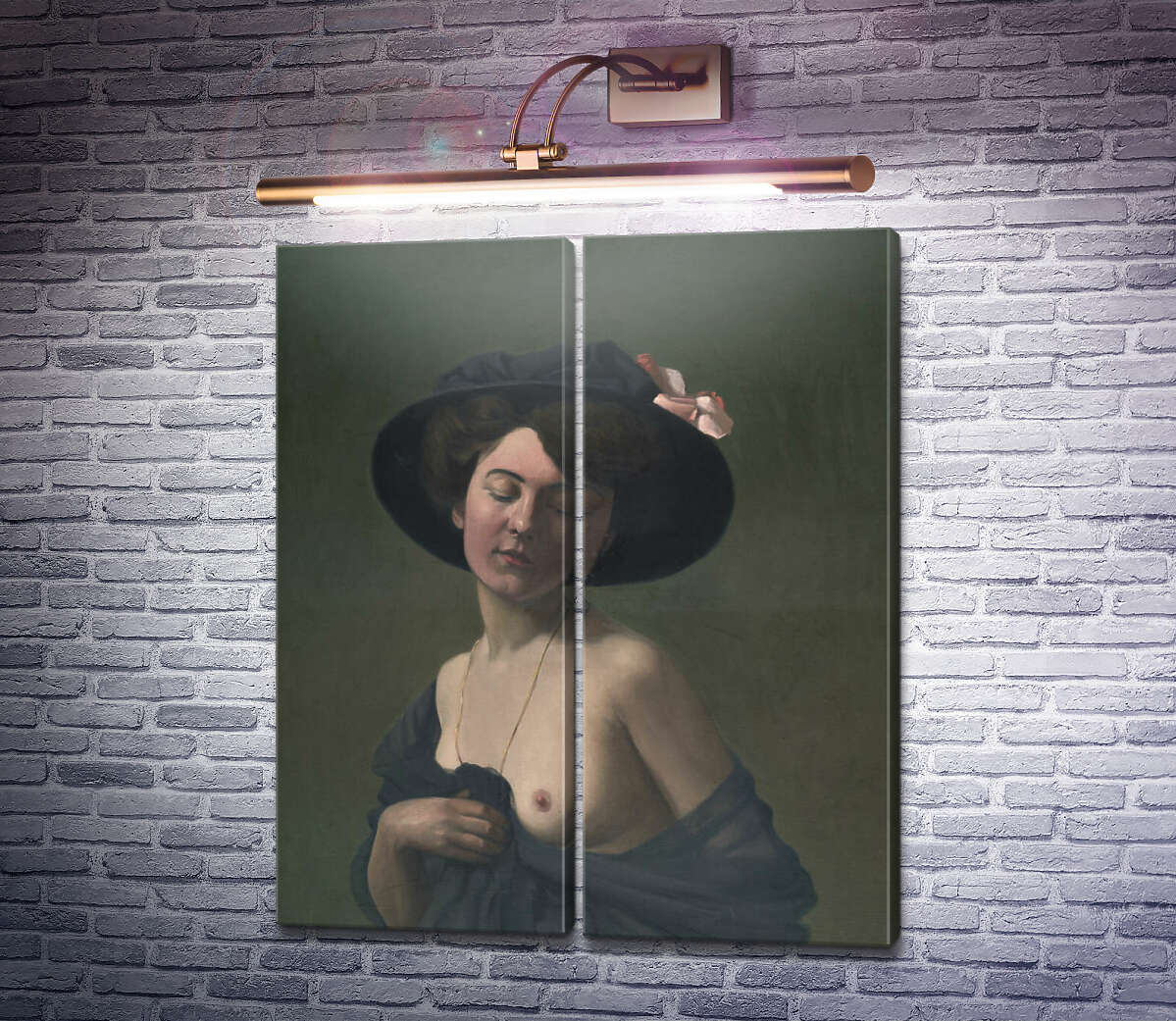 Модульна картина Жінка в чорному капелюшку Фелікс Валлоттон