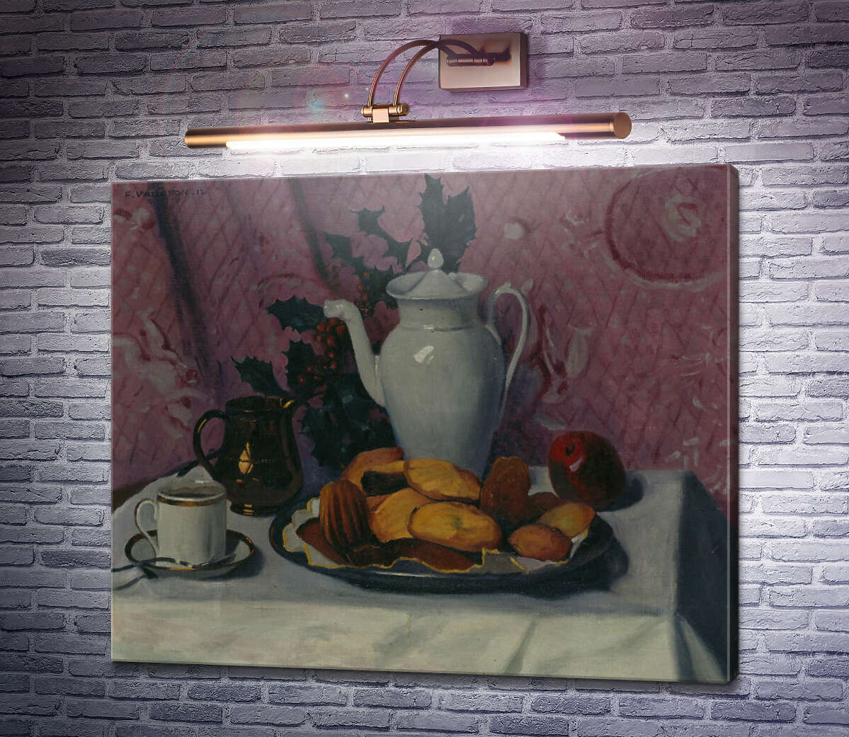 Картина Натюрморт з випічкою, глечиком та чашкою Фелікс Валлоттон