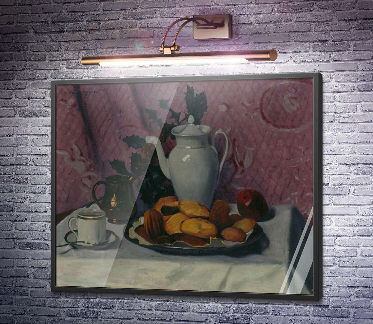Постер Натюрморт з випічкою, глечиком та чашкою Фелікс Валлоттон