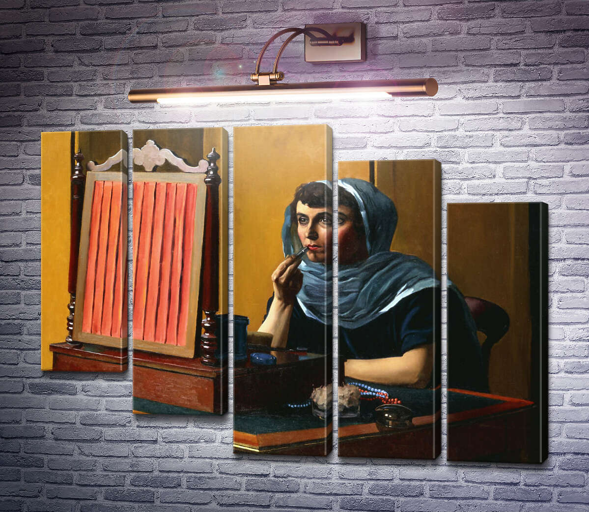 Модульная картина Женщина, красящая губы (Дама за туалетом) (Модуль №28) Феликс Валлоттон Модульная картина Женщина, красящая губы (Дама за туалетом) (Модуль №28) Феликс Валлоттон