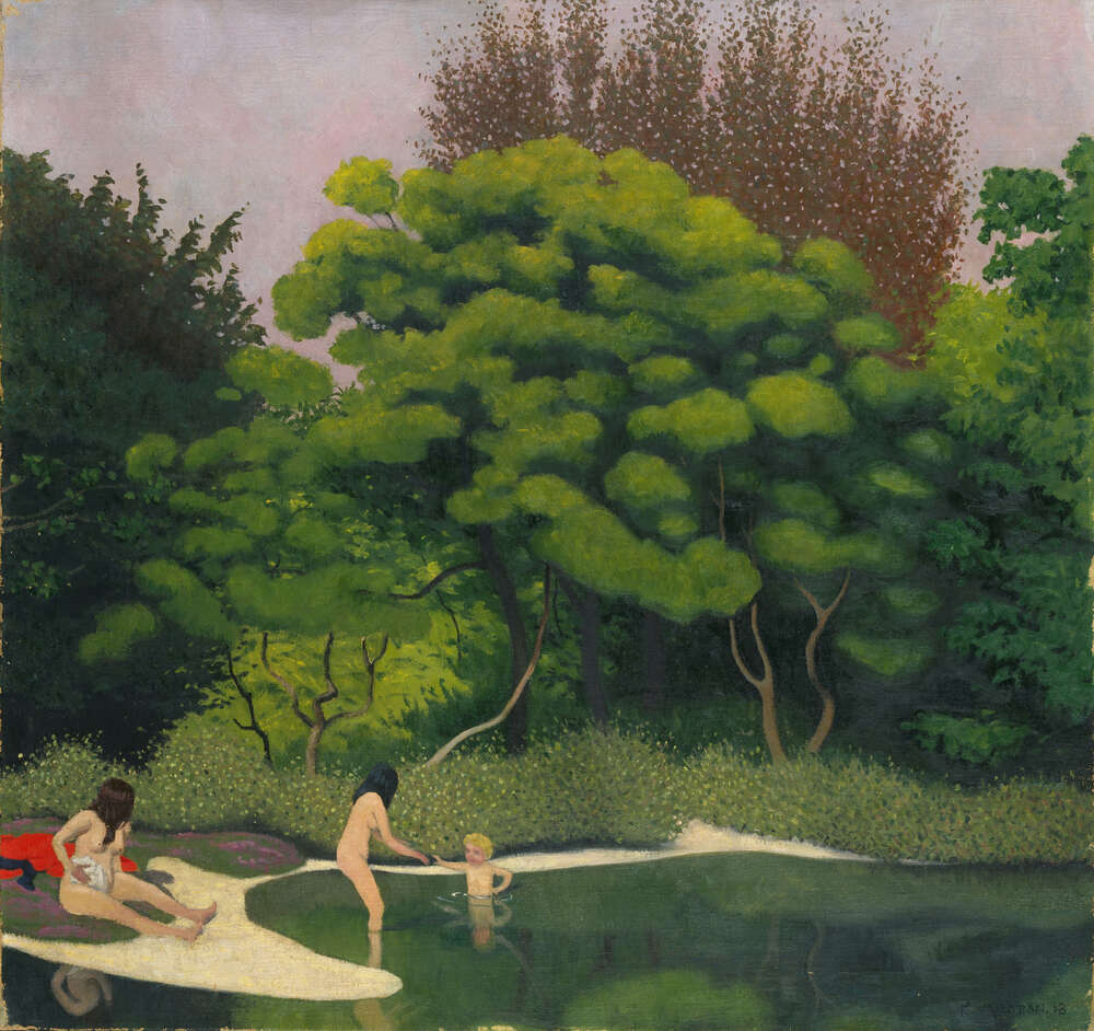 репродукція картина-постер  Лісовий краєвид з купальницями Фелікс Валлоттон