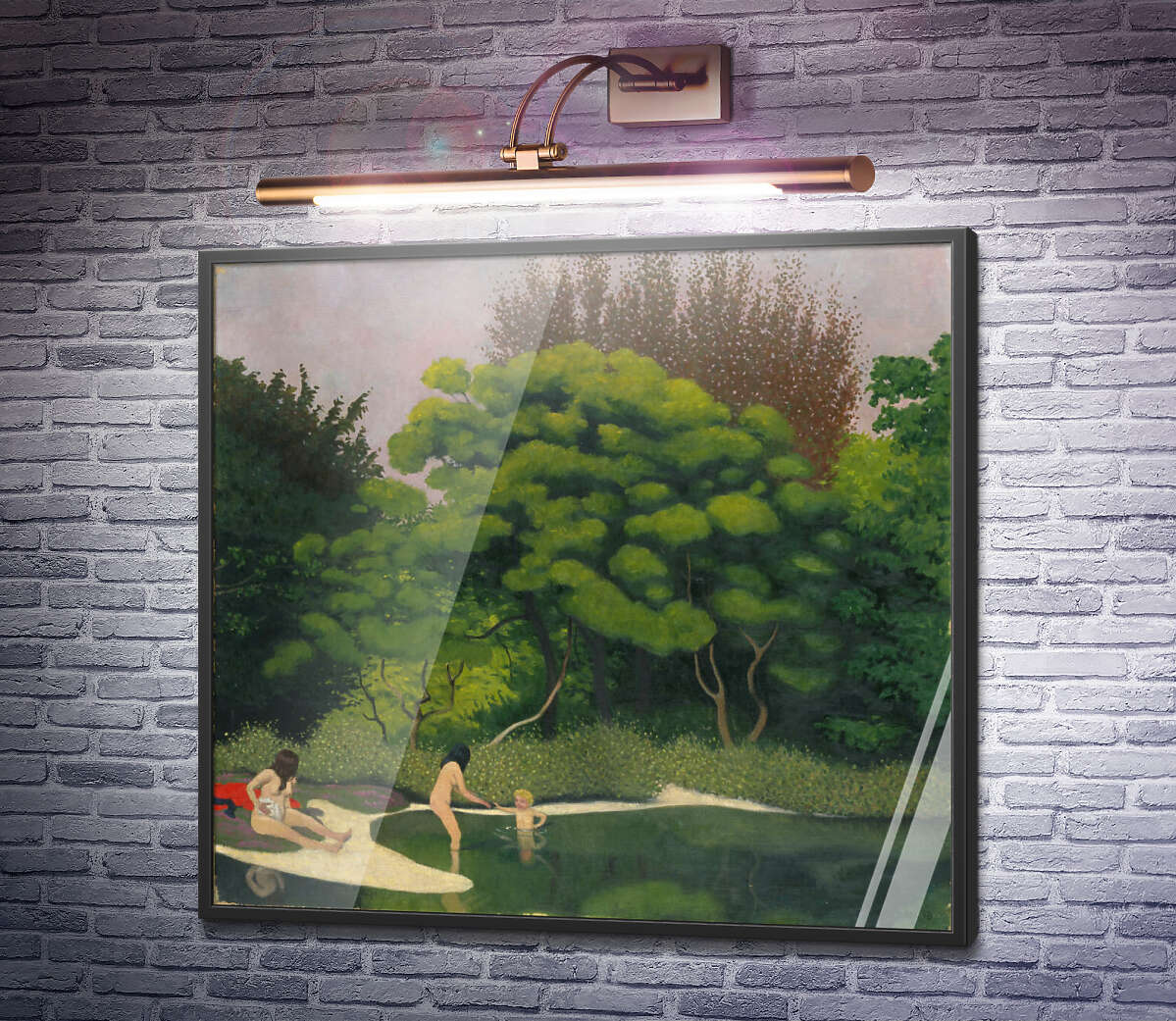 Постер Лісовий краєвид з купальницями Фелікс Валлоттон