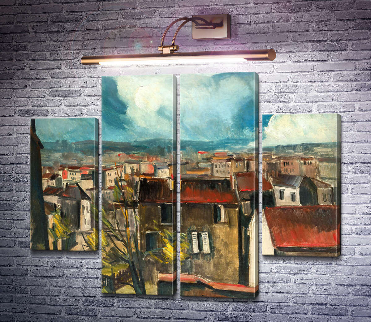 Модульная картина Крыши домов в Париже (Модуль №20) Морис де Вламинк