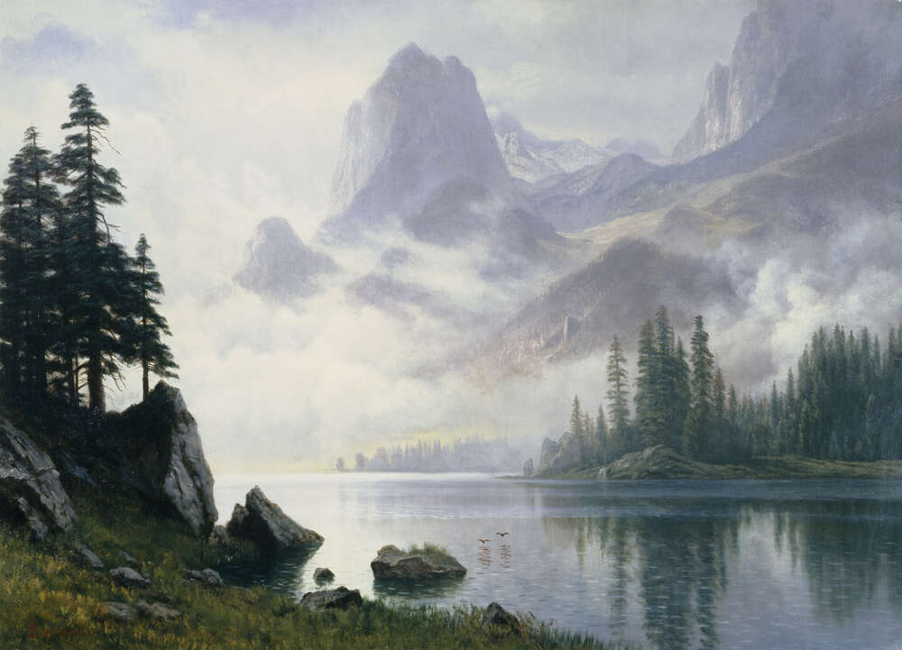 репродукция картина-постер  Туман в горах Альберт Бирштадт
