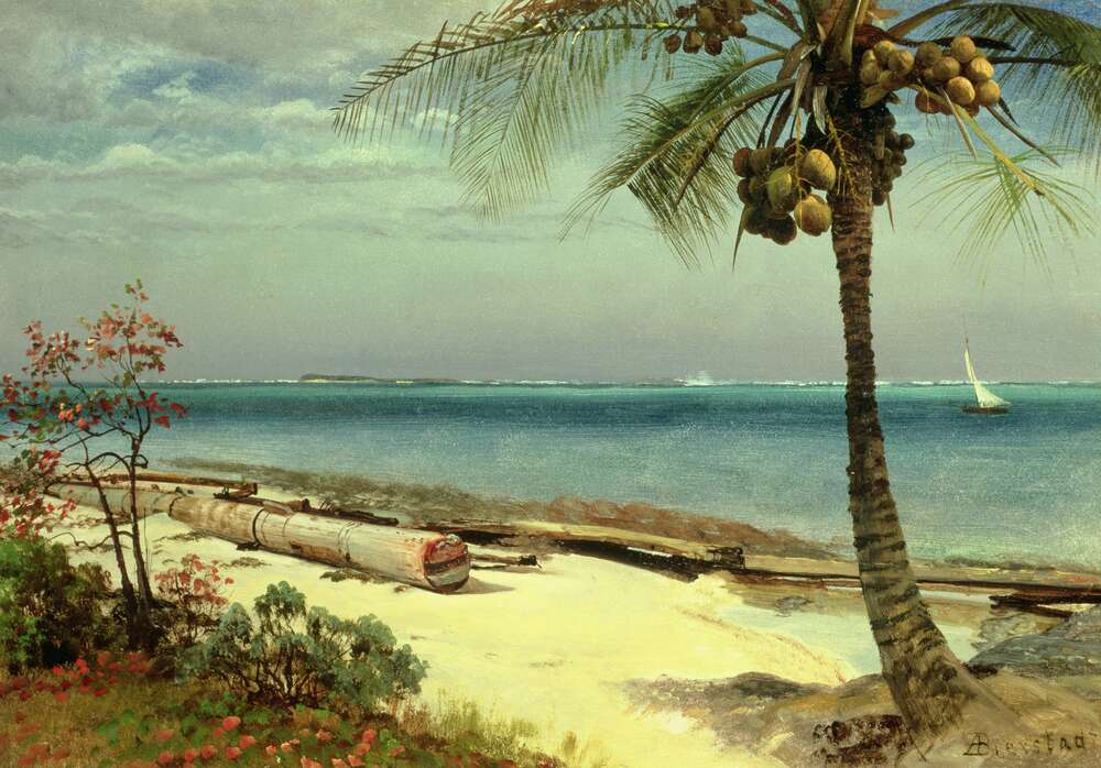 репродукція картина-постер  Тропічний берег Альберт Бірштадт