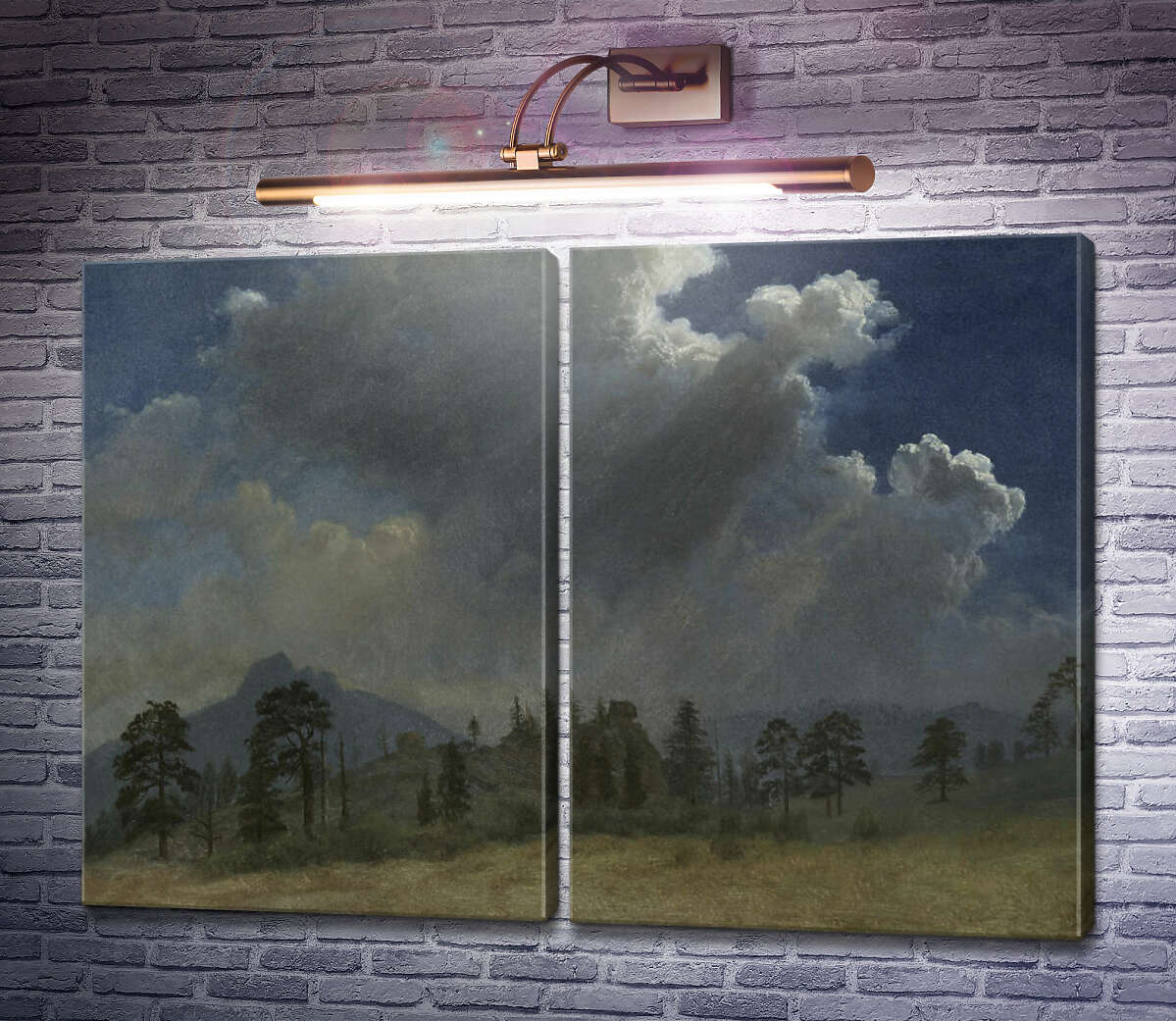Модульная картина Ели и грозовые облака Альберт Бирштадт
