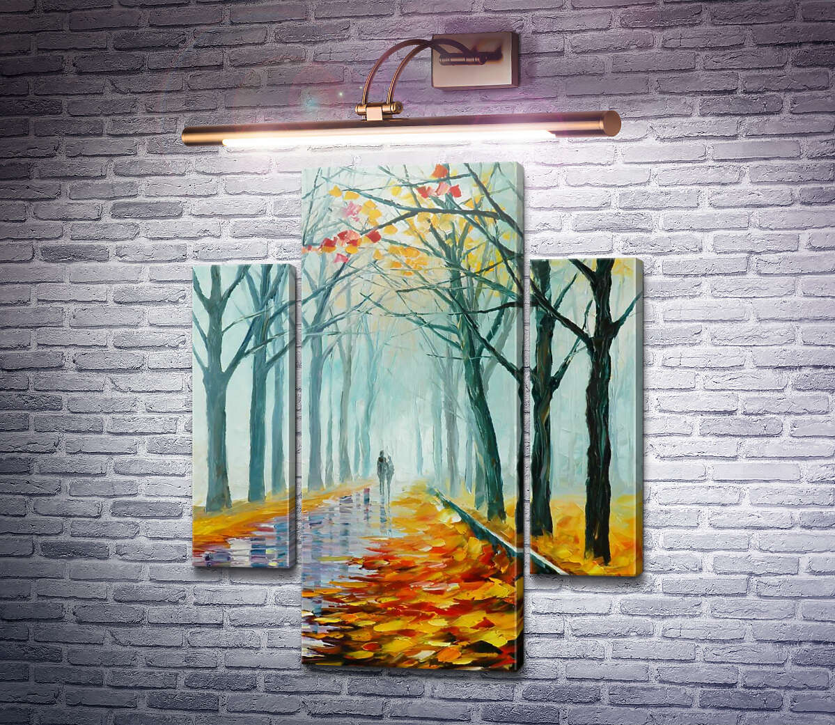 Модульная картина Туманная аллея (Модуль №5) Леонид Афремов