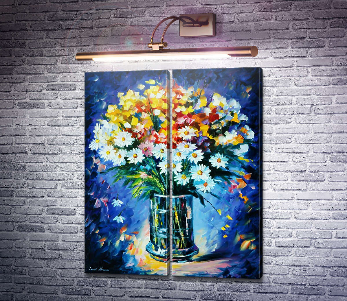 Модульна картина Натюрморт з квітами Леонід Афремов