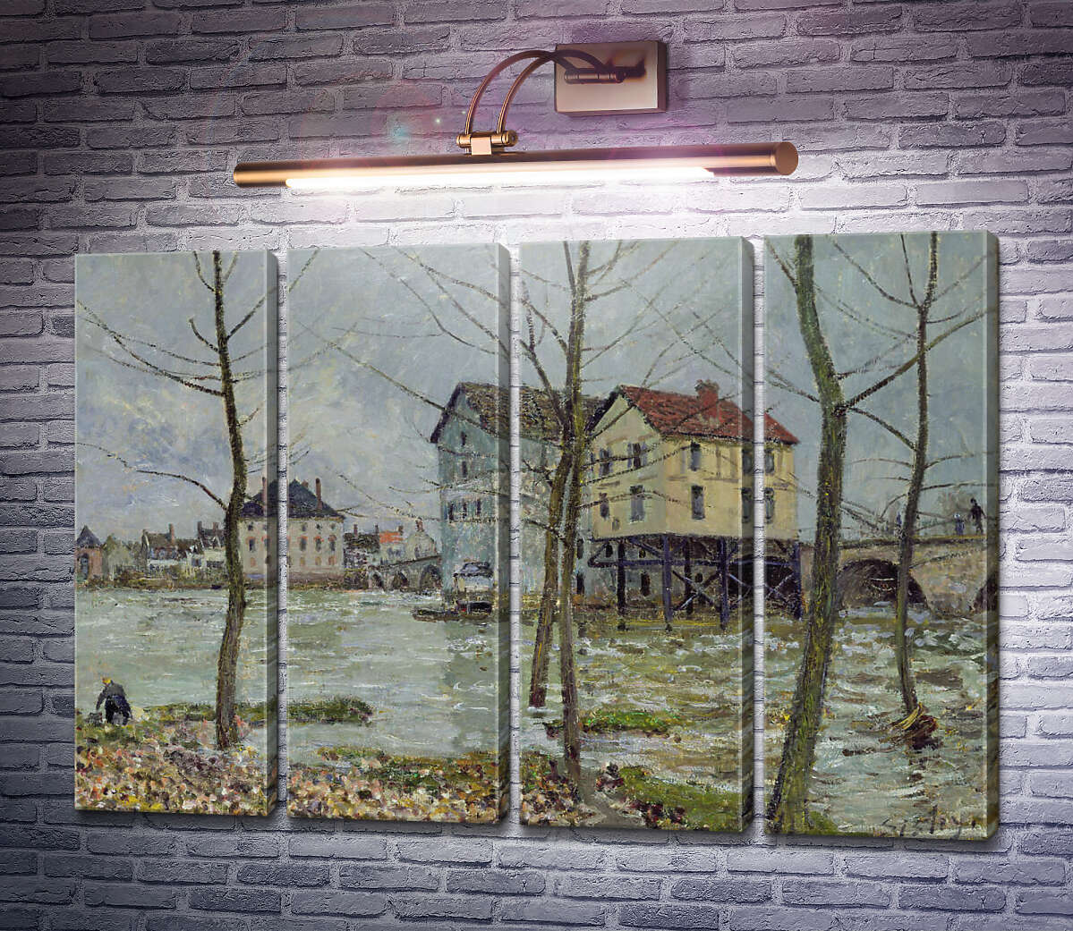 Модульна картина Водяний млин у Море-сюр-Луені (Модуль №24) Альфред Сіслей
