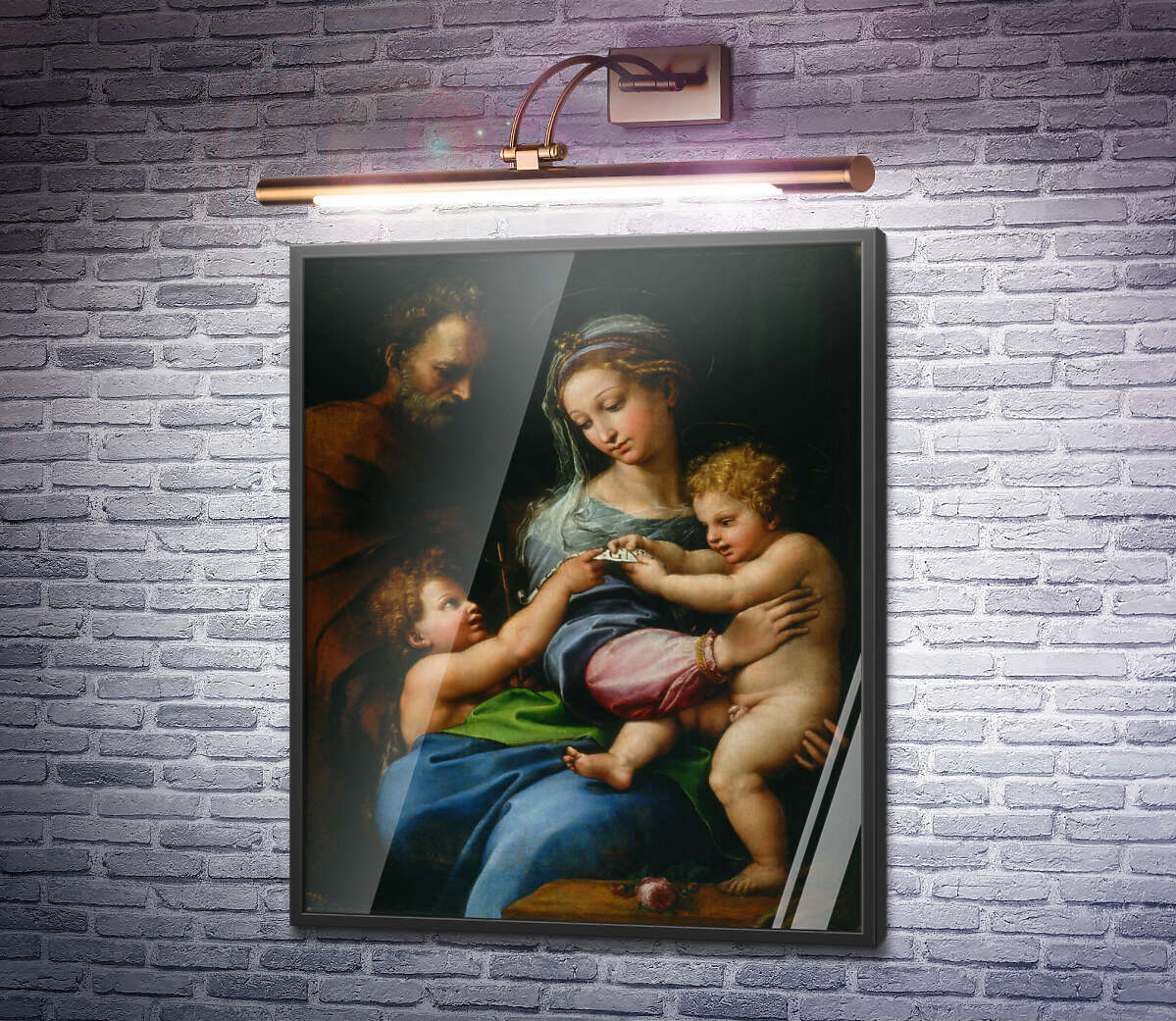 Постер Святе Сімейство з маленьким Іоанном Хрестителем Рафаель Санті