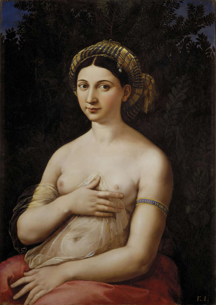 репродукція картина-постер  Портрет молодої жінки, або Форнаріна Рафаель Санті
