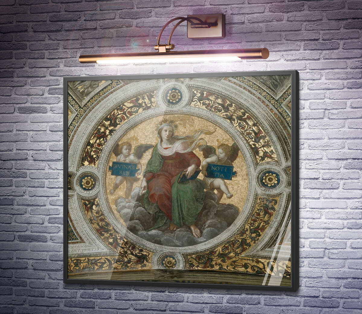 Постер Станца делла Сеньятура: Розпис стелі (фрагмент) - Богослов'я Рафаель Санті
