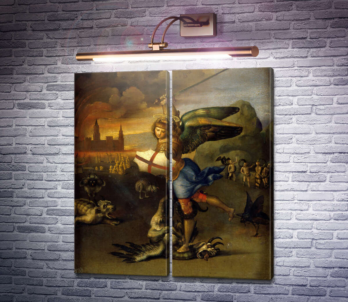 Модульна картина Святий Михайло та дракон Рафаель Санті