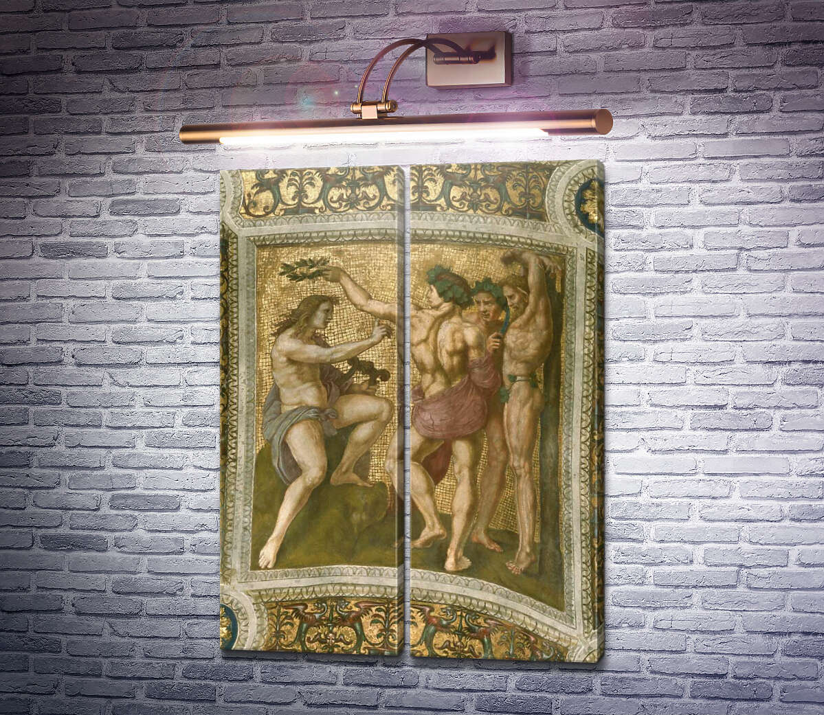 Модульна картина Станца делла Сеньятура: Розпис стелі (фрагмент) - Аполлон та Марсій Рафаель Санті