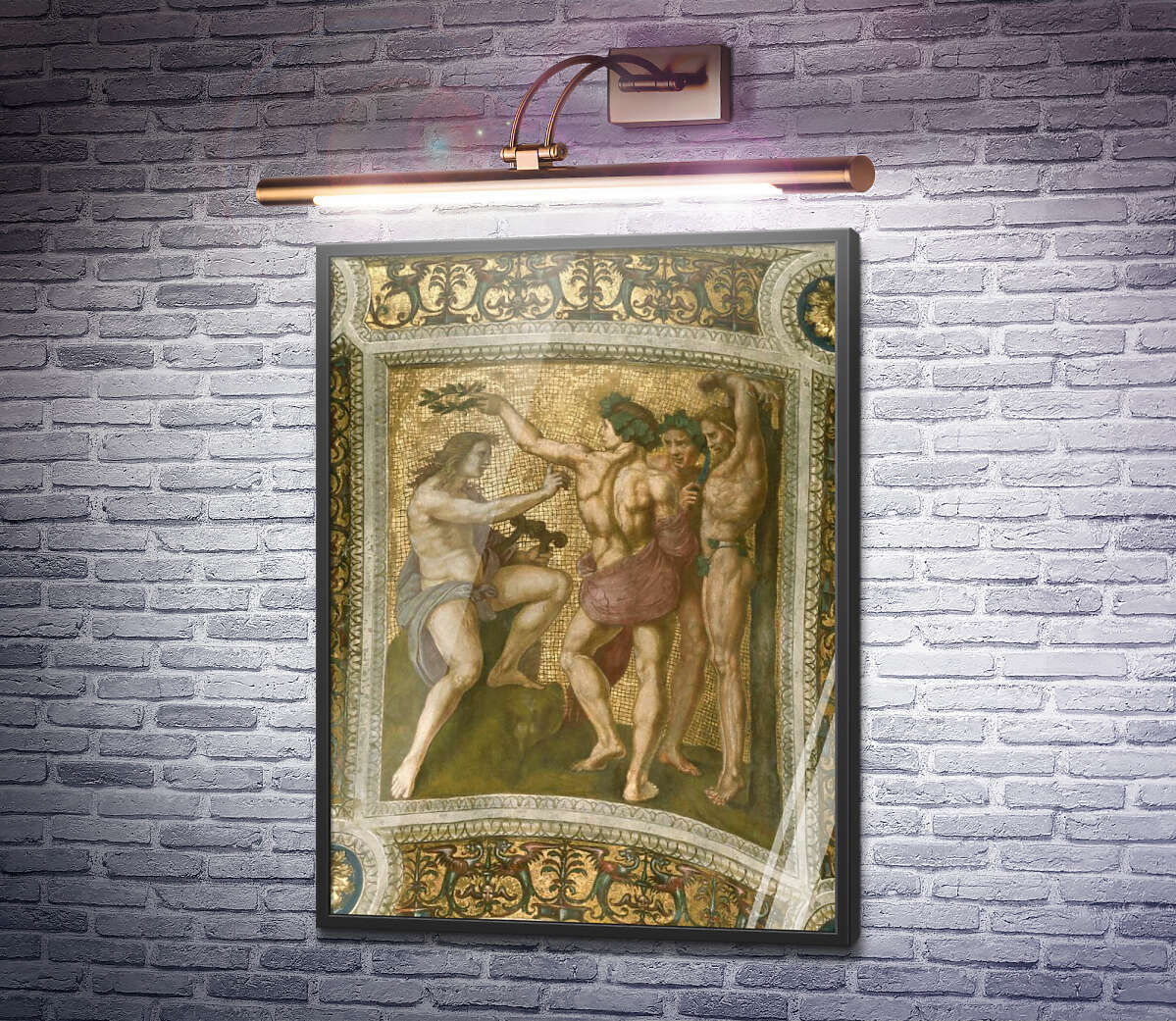 Постер Станца делла Сеньятура: Розпис стелі (фрагмент) - Аполлон та Марсій Рафаель Санті