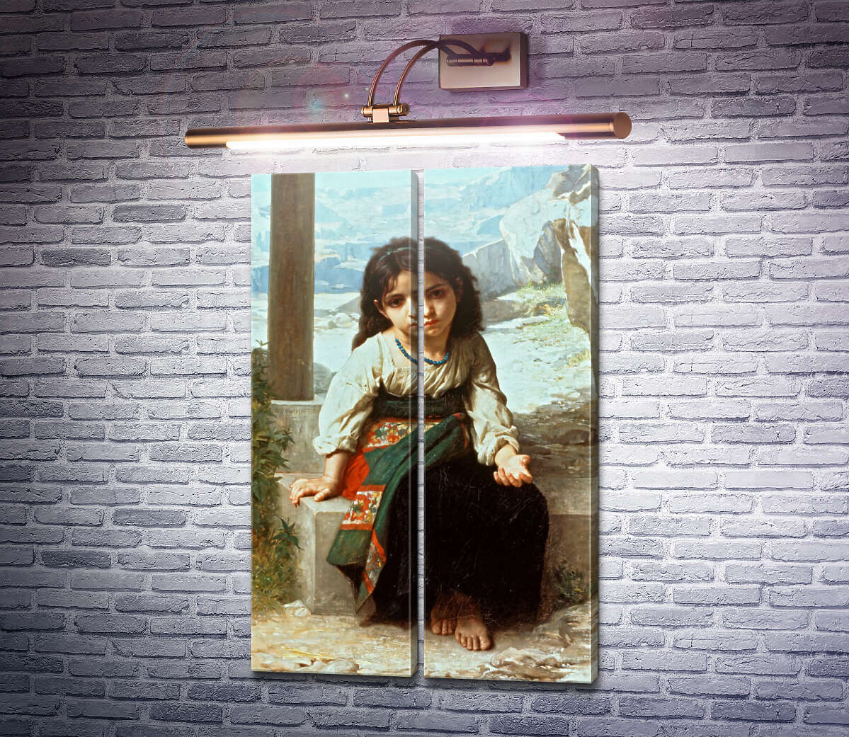 Модульная картина Юная нищенка Адольф Вильям Бугро