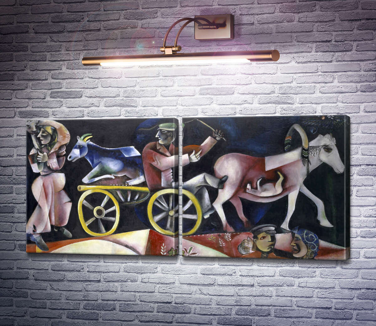 Модульна картина Продавець худоби Марк Шагал