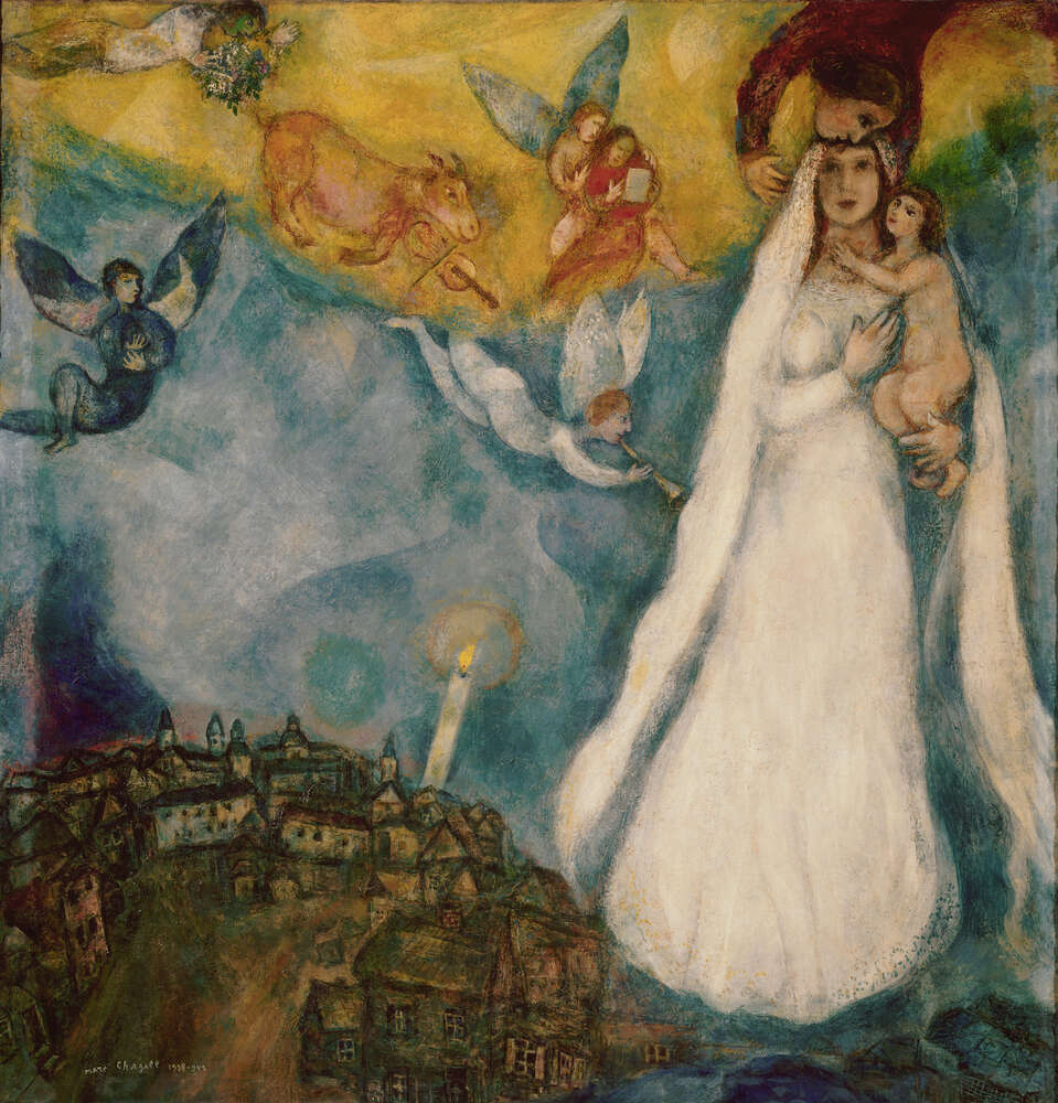 репродукція картина-постер  Сільська Мадонна Марк Шагал