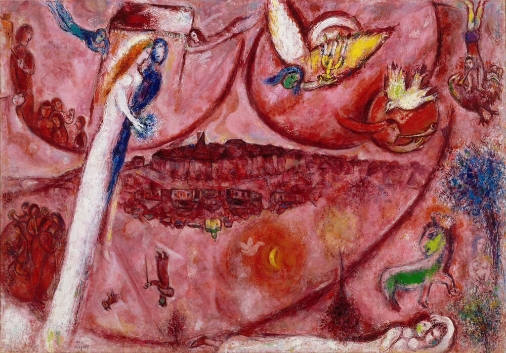 репродукция картина-постер  Песнь Песней III Марк Шагал