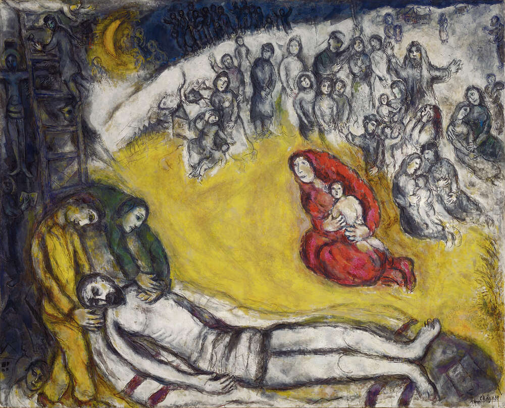 репродукция картина-постер  Снятие с креста Марк Шагал