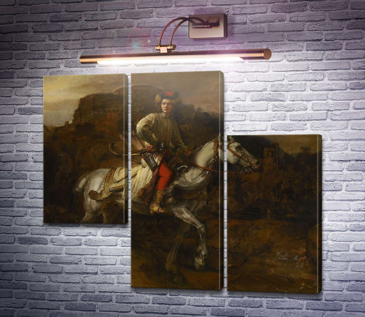 Модульна картина Польський вершник (Портрет Маркіана Огінскі, канцлера Літанії, верхи) (Модуль №13) Рембрандт ван Рейн Модульна картина Польський вершник (Портрет Маркіана Огінскі, канцлера Літанії, верхи) (Модуль №13) Рембрандт ван Рейн